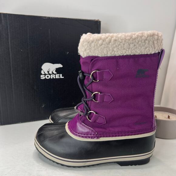 Sorel Yoot Pac Nylon Boot Waterproof Wild Iris/Dark Plum Kids 7 NWB - Picture 3 of 9